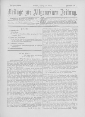 Allgemeine Zeitung Freitag 19. August 1904