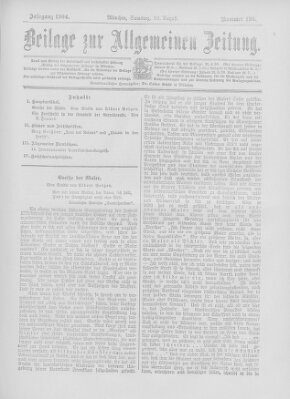 Allgemeine Zeitung Samstag 20. August 1904