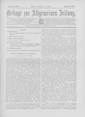 Allgemeine Zeitung Dienstag 23. August 1904