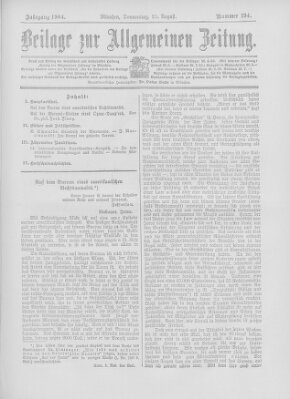 Allgemeine Zeitung Donnerstag 25. August 1904