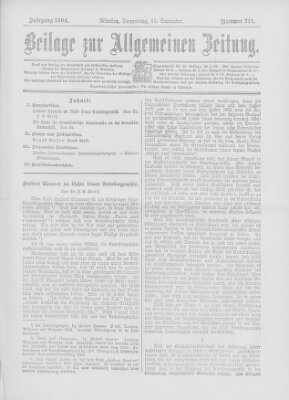 Allgemeine Zeitung Donnerstag 15. September 1904