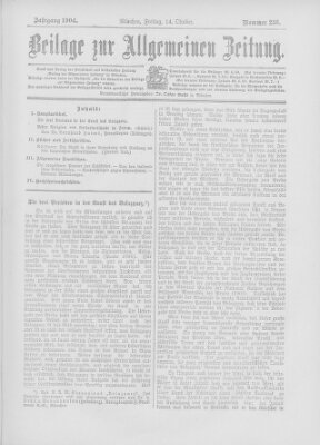 Allgemeine Zeitung Freitag 14. Oktober 1904