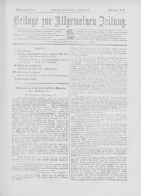 Allgemeine Zeitung Donnerstag 3. November 1904