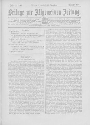 Allgemeine Zeitung Donnerstag 10. November 1904