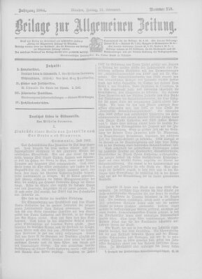 Allgemeine Zeitung Freitag 11. November 1904