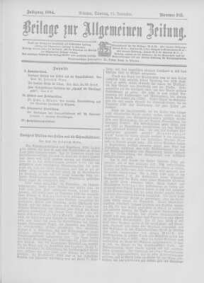 Allgemeine Zeitung Dienstag 15. November 1904