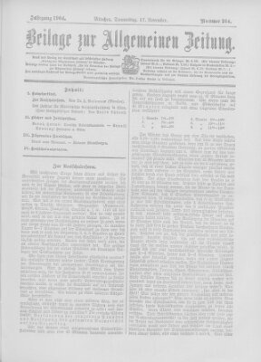 Allgemeine Zeitung Donnerstag 17. November 1904