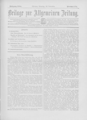 Allgemeine Zeitung Dienstag 29. November 1904