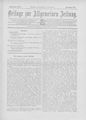 Allgemeine Zeitung Donnerstag 15. Dezember 1904