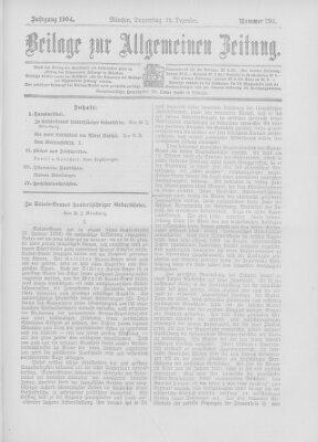 Allgemeine Zeitung Donnerstag 22. Dezember 1904