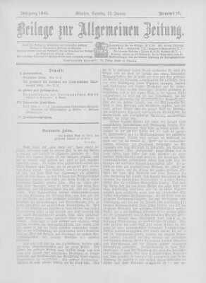 Allgemeine Zeitung Sonntag 15. Januar 1905