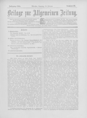 Allgemeine Zeitung Sonntag 12. Februar 1905