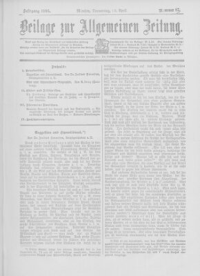 Allgemeine Zeitung Donnerstag 13. April 1905