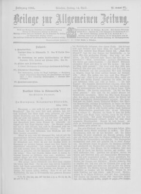 Allgemeine Zeitung Freitag 14. April 1905