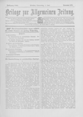 Allgemeine Zeitung Donnerstag 1. Juni 1905