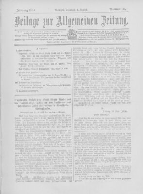 Allgemeine Zeitung Dienstag 1. August 1905