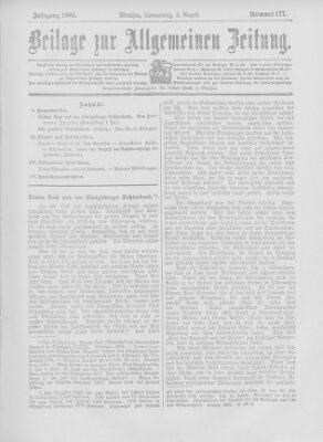 Allgemeine Zeitung Donnerstag 3. August 1905