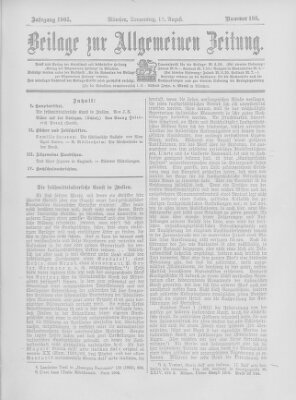 Allgemeine Zeitung Donnerstag 17. August 1905