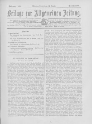 Allgemeine Zeitung Donnerstag 24. August 1905