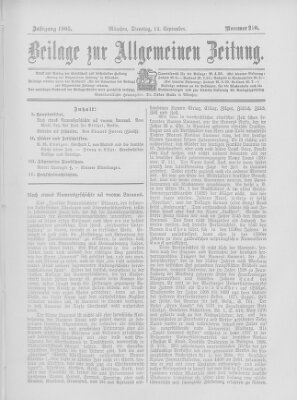 Allgemeine Zeitung Dienstag 12. September 1905