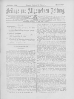 Allgemeine Zeitung Samstag 16. September 1905