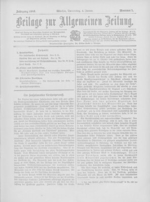 Allgemeine Zeitung Donnerstag 4. Januar 1906