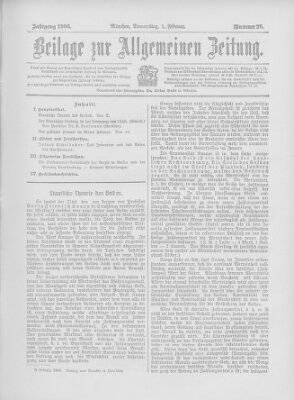 Allgemeine Zeitung Donnerstag 1. Februar 1906