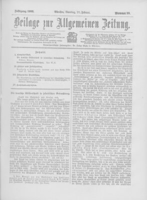 Allgemeine Zeitung Samstag 17. Februar 1906