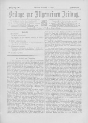 Allgemeine Zeitung Mittwoch 11. April 1906