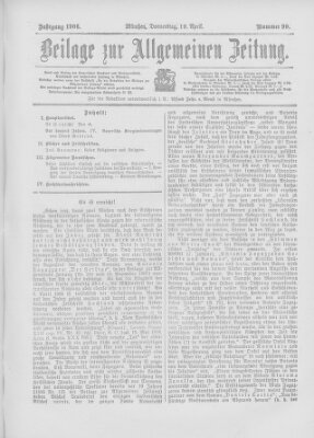 Allgemeine Zeitung Donnerstag 19. April 1906