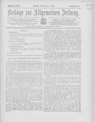 Allgemeine Zeitung Donnerstag 17. Mai 1906