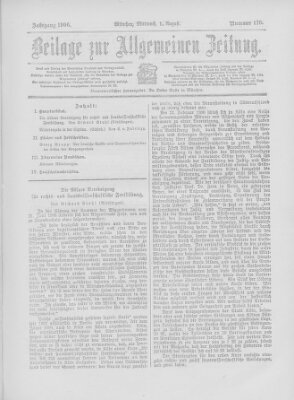 Allgemeine Zeitung Mittwoch 1. August 1906