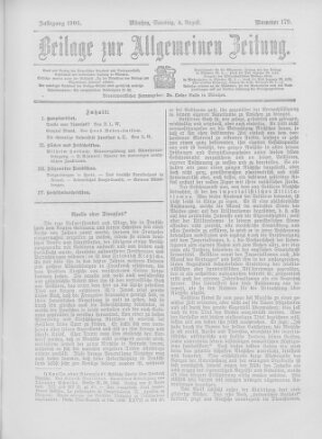 Allgemeine Zeitung Samstag 4. August 1906