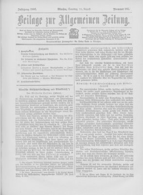 Allgemeine Zeitung Samstag 11. August 1906