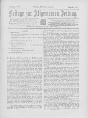 Allgemeine Zeitung Mittwoch 15. August 1906