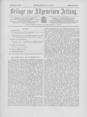 Allgemeine Zeitung Mittwoch 22. August 1906