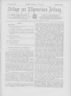 Allgemeine Zeitung Dienstag 11. September 1906