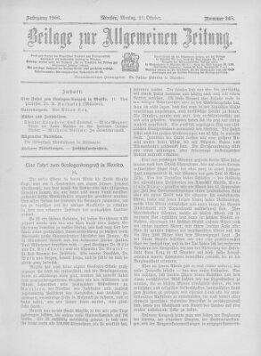 Allgemeine Zeitung Montag 22. Oktober 1906