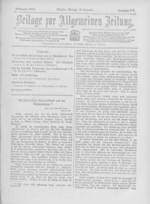 Allgemeine Zeitung Montag 19. November 1906