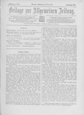 Allgemeine Zeitung Dienstag 20. November 1906