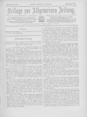 Allgemeine Zeitung Montag 10. Dezember 1906