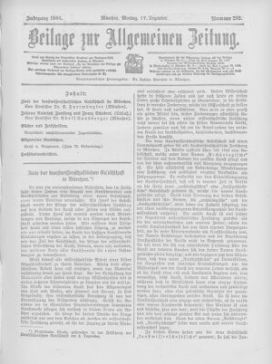 Allgemeine Zeitung Montag 17. Dezember 1906