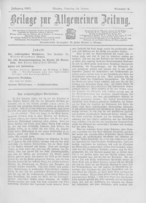 Allgemeine Zeitung Samstag 19. Januar 1907