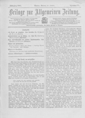 Allgemeine Zeitung Montag 28. Januar 1907