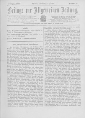 Allgemeine Zeitung Donnerstag 7. Februar 1907