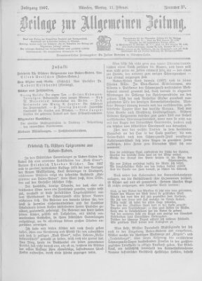 Allgemeine Zeitung Montag 11. Februar 1907