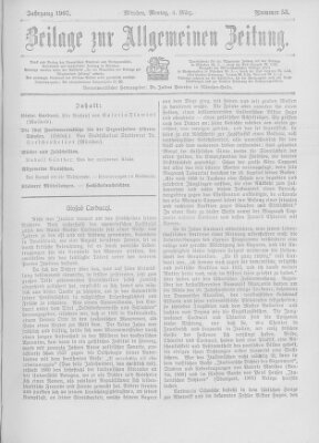 Allgemeine Zeitung Montag 4. März 1907