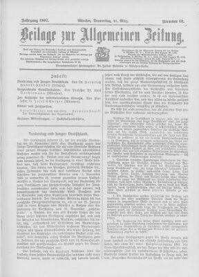 Allgemeine Zeitung Donnerstag 21. März 1907