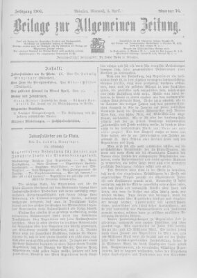 Allgemeine Zeitung Mittwoch 3. April 1907