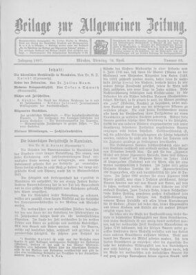 Allgemeine Zeitung Dienstag 16. April 1907